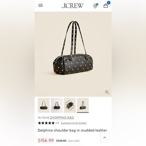 Delphine shoulder bag in studded leather
J.Crew Bag NWT